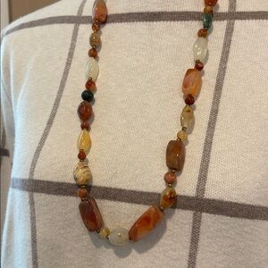 Necklace Beaded Fashion pullover 15” Earthy Tones no clasp